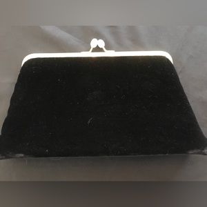 Vintage Black Velvet Clutch Purse